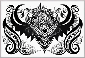 corazón tribal tattoo idea