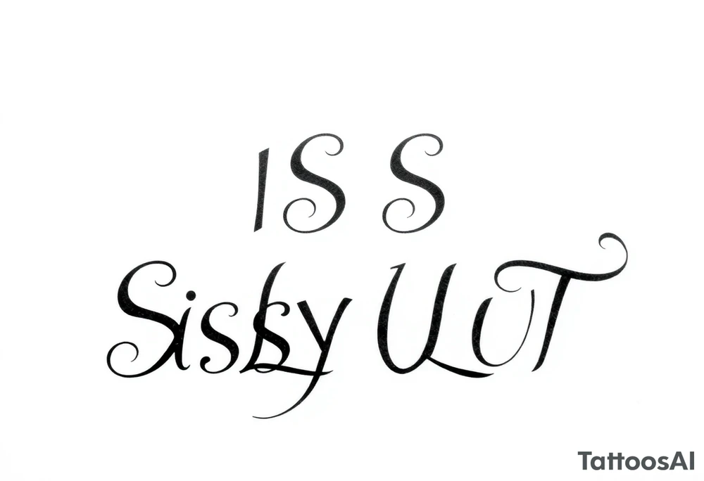 Slutty ass cheeks tattoo bold print large and tribal like design saying SISSY SLUT tattoo idea