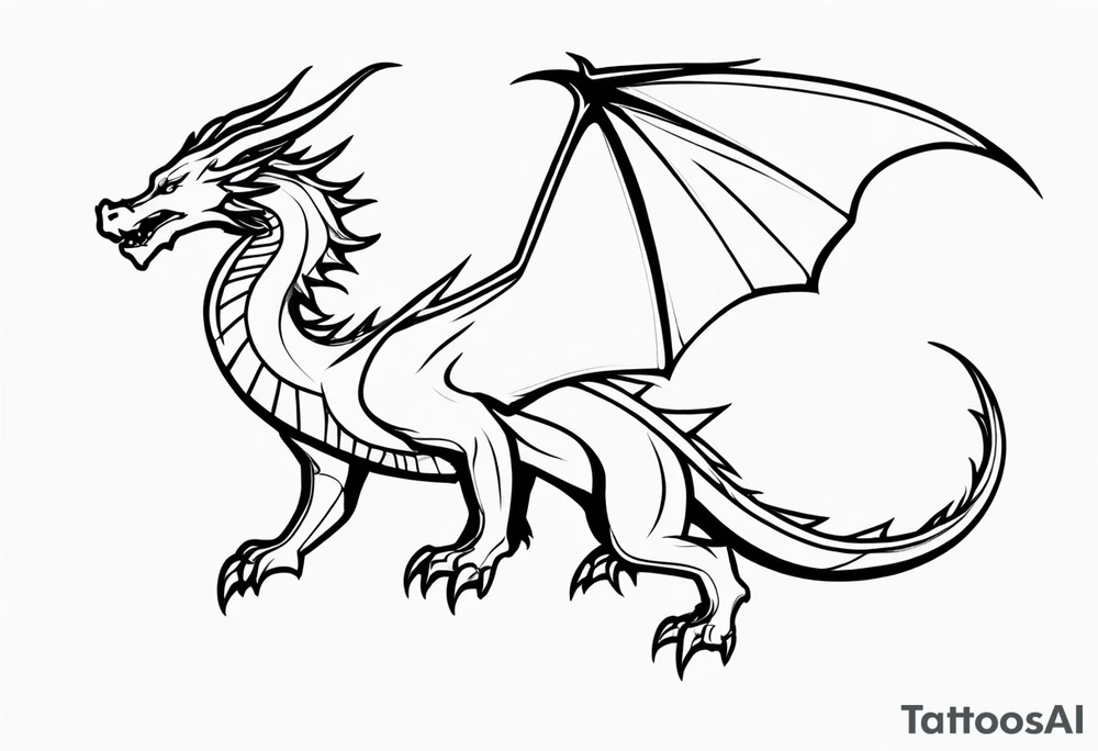 dragon flying tattoo idea