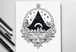 small minimalistic spiritual motive night tattoo idea