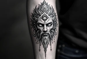dmt deity with 3rd eye open tattoo idea