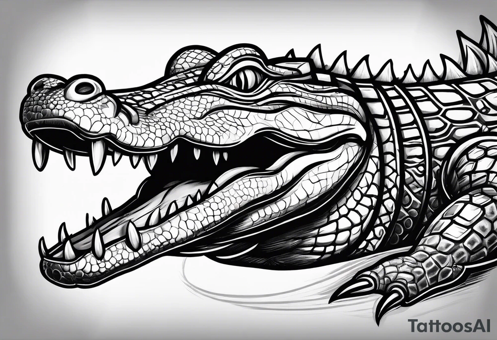 Alligator wrapped around a dagger tattoo idea