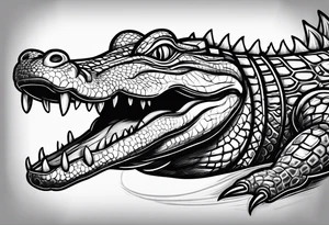 Alligator wrapped around a dagger tattoo idea