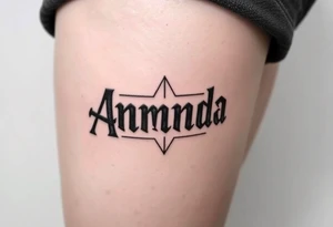 Name Amanda with Harry Potter theme tattoo idea