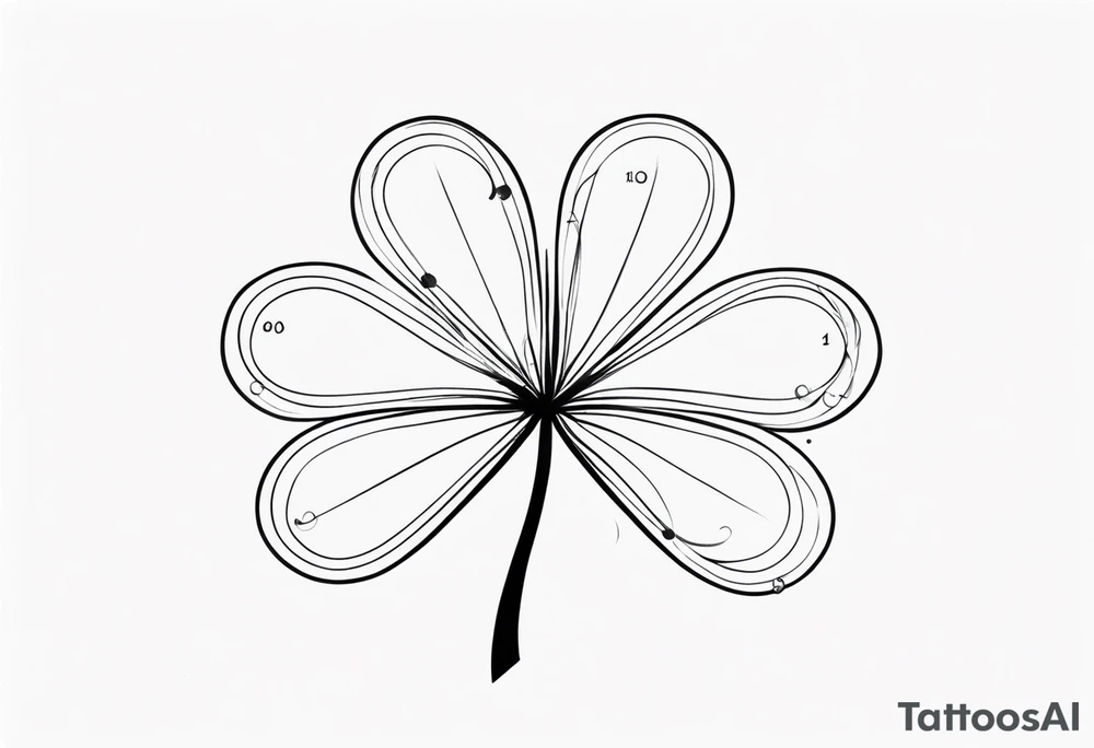 clover with numbers 18 and 0 tattoo idea