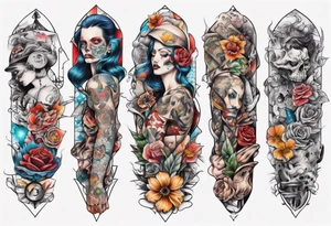 patchwork tattoo for full arms tattoo idea