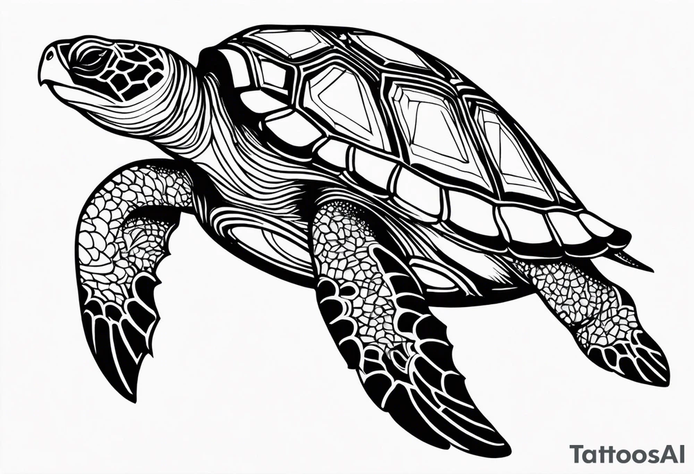 a serene sea turtle tattoo idea