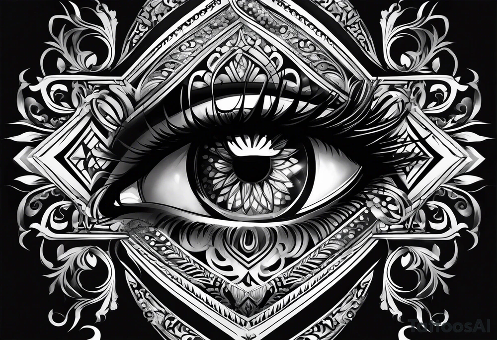 goth themed eye tattoo idea