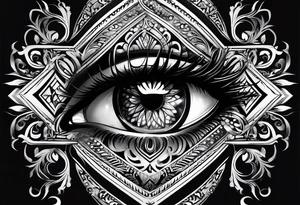 goth themed eye tattoo idea