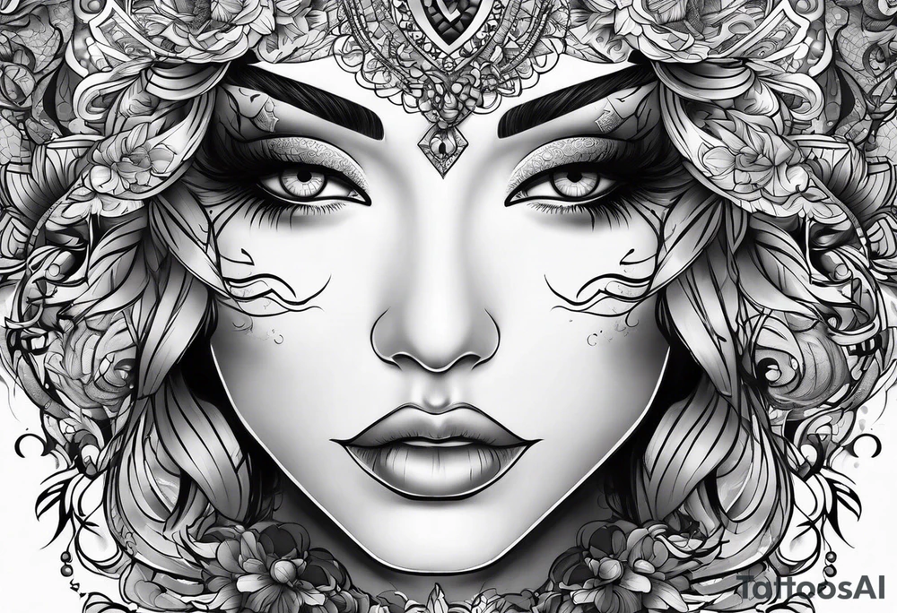 Line art tattoo idea