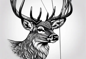 Recurve bow and arrow, deer tattoo idea