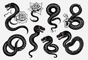 Gothic snake tattoo idea