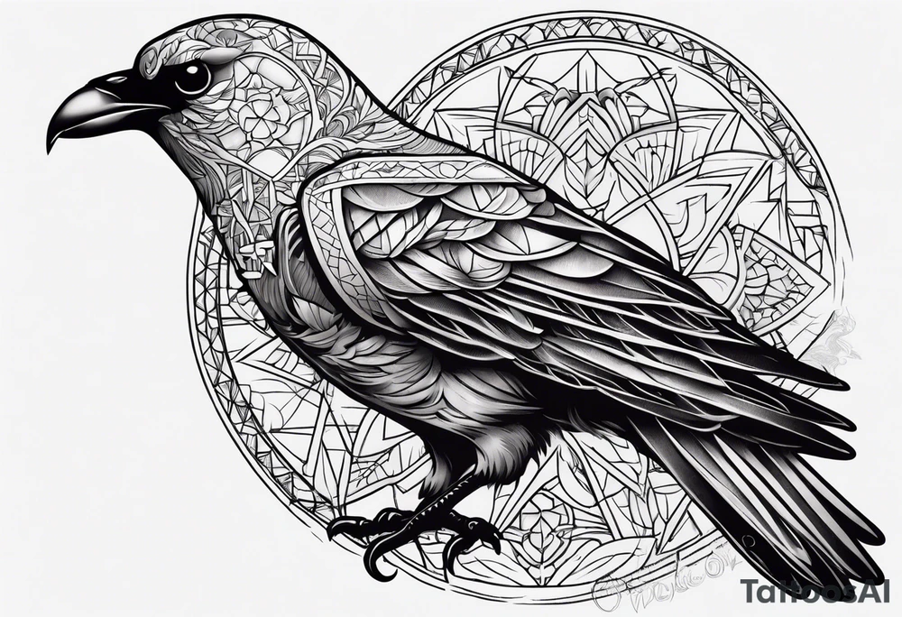 Half crow half dove sugar skull tattoo idea