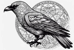 Half crow half dove sugar skull tattoo idea