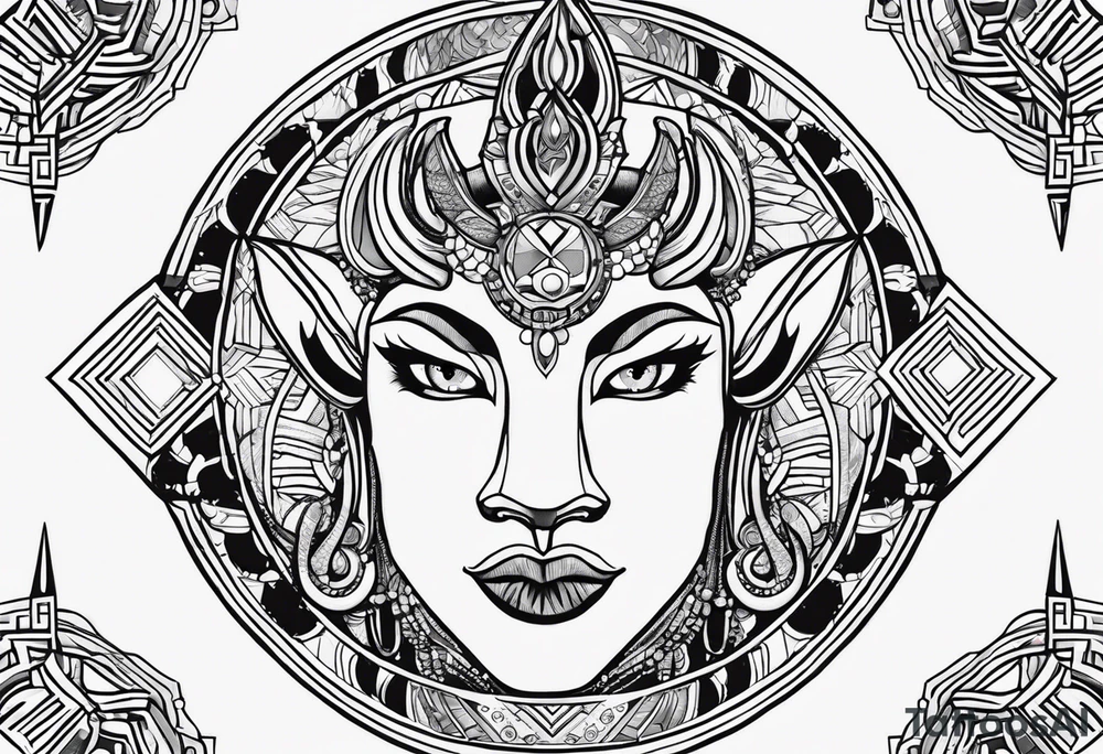 capricorn, 111, African deities tattoo idea