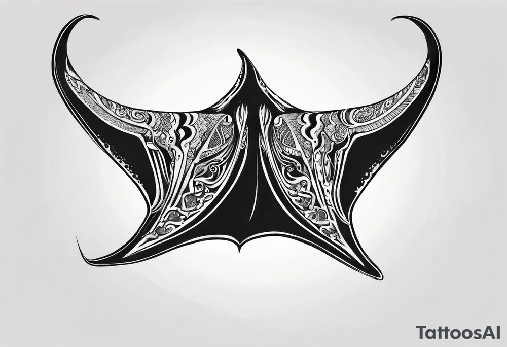 Manta ray in thai tattoo idea