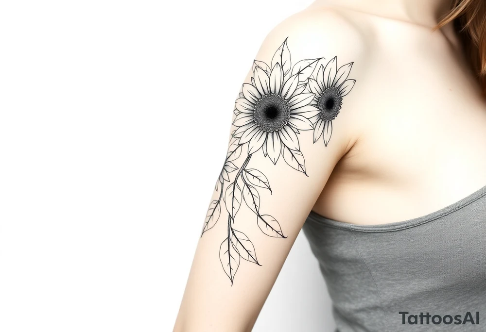 Sunflowers and ocean tattoo idea