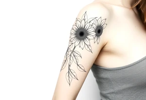 Sunflowers and ocean tattoo idea