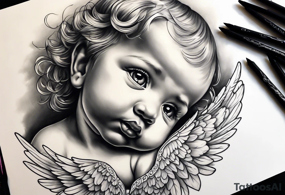 Baby angel tattoo idea