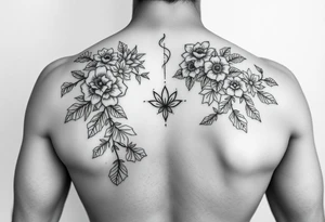 Female full back tattoo garden of eden tattoo idea