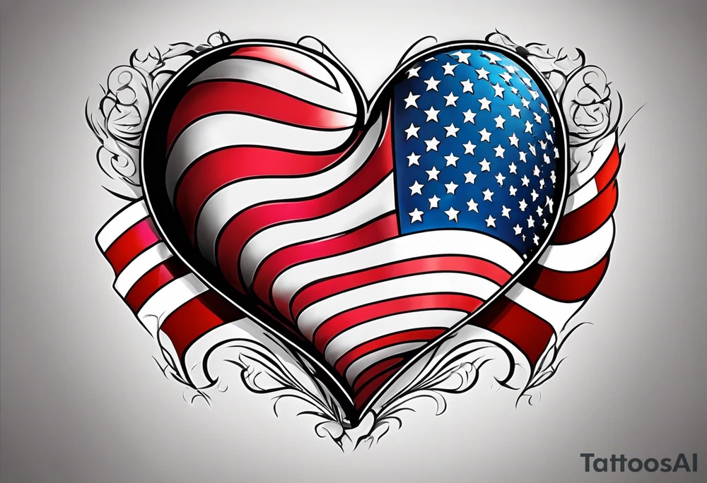American flag heart tattoo idea