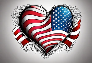 American flag heart tattoo idea