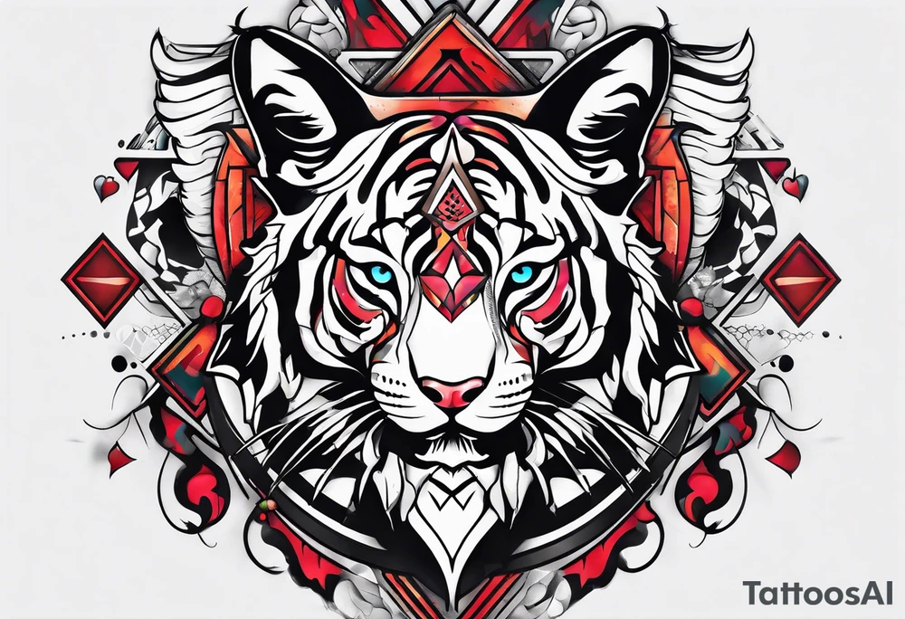 neck tattoo stencil about pain and struggle in new school or polka trash style tattoo idea