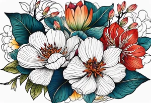 Summer floral tattoo idea