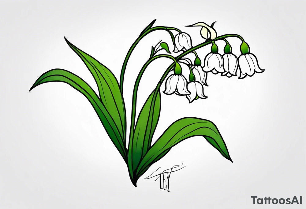 Neo traditional lily of the valley tattoo idea