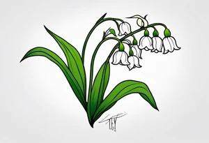 Neo traditional lily of the valley tattoo idea
