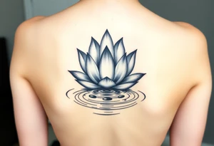 serene lotus flower emerging from sacred waters with ripples tattoo idea