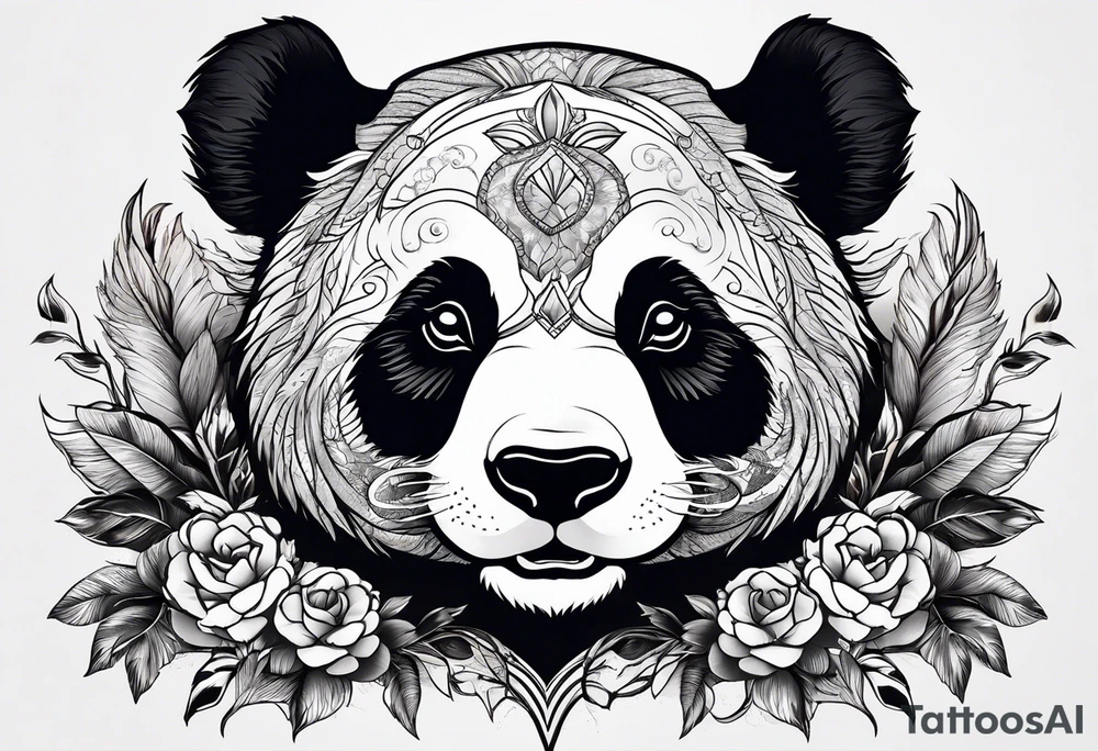Panda with tusks. tattoo idea