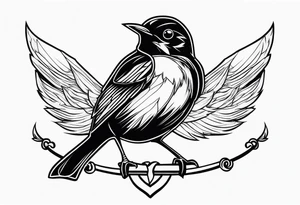 An evil looking red robin tattoo idea