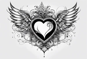 A heart in the form of the number 22 with wings tattoo idea