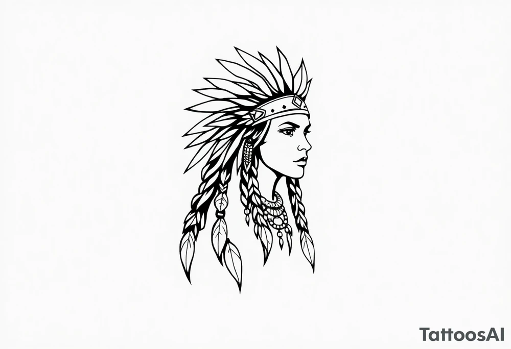 Native American female tattoo idea