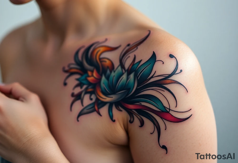 A tatuagem deve expressar força, liberdade e conexão com a multiplicidade da vida, incorporando elementos abstratos e fluidos, com linhas que sugiram movimento e transformação contínua. Evite clichês e busque um design original e significativo. tattoo idea