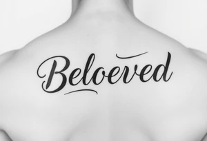 make me an image the word “Beloved” in various cursive fonts tattoo idea