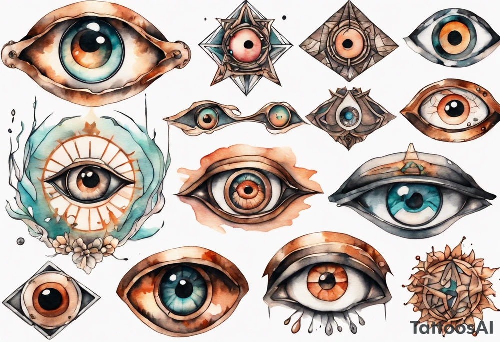 a copper eye-symbol tattoo idea