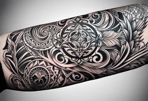 Tribal whole arm tattoo idea