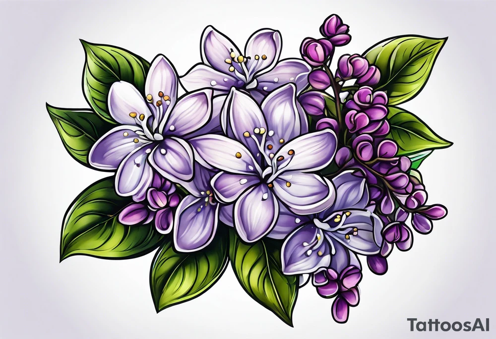 Lilac flowers tattoo idea