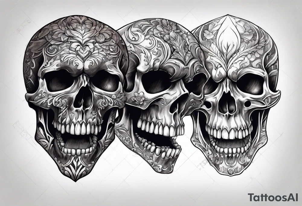 skull mouth open tattoo idea