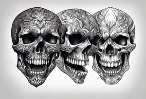 skull mouth open tattoo idea