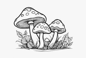 Fairy tale mushrooms tattoo idea