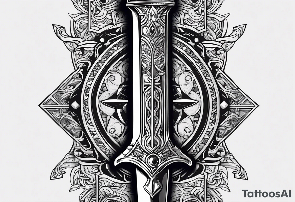 Sword with 🕉️ symbol tattoo idea