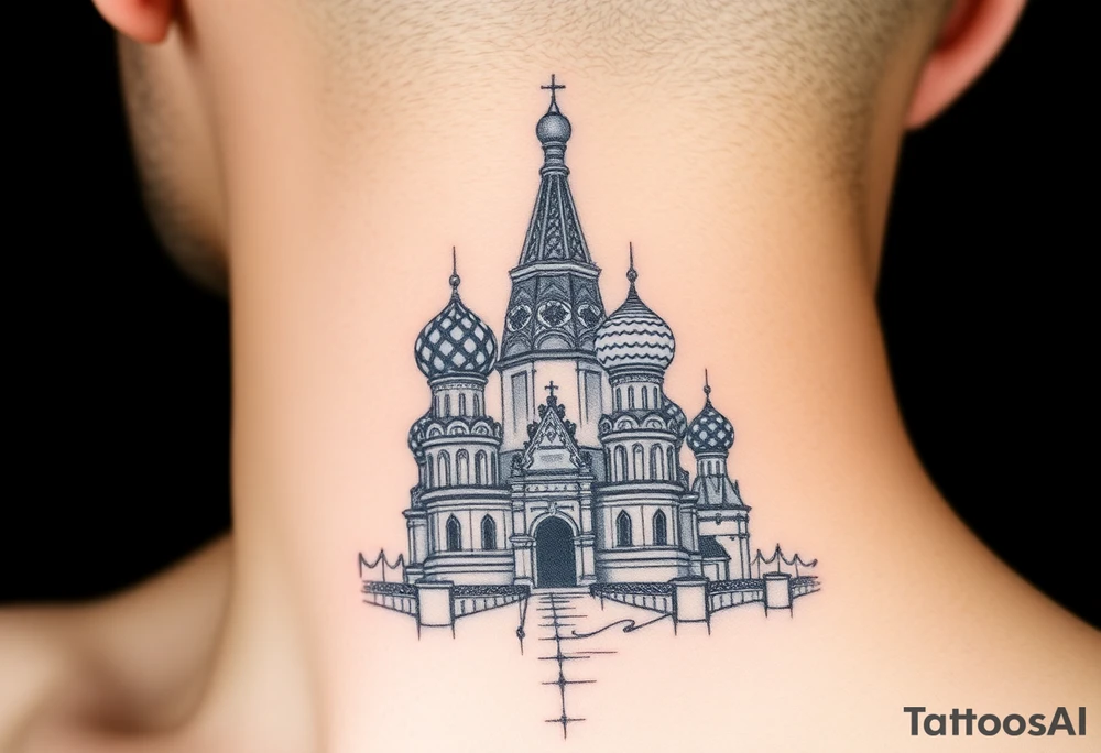 The Kremlin or St. Basil's Cathedral scene tattoo idea
