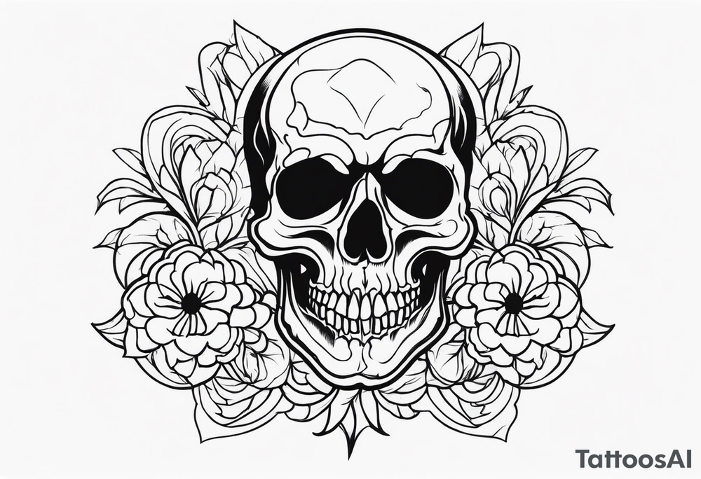 Scary skull tattoo idea