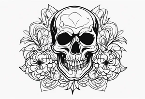 Scary skull tattoo idea