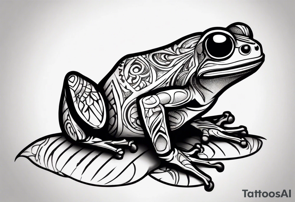 common coqui sitting on flor de maga tattoo idea