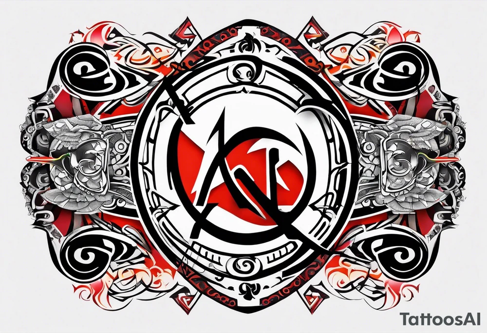 naruto headband with the letters AR in the middle tattoo idea