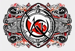 naruto headband with the letters AR in the middle tattoo idea